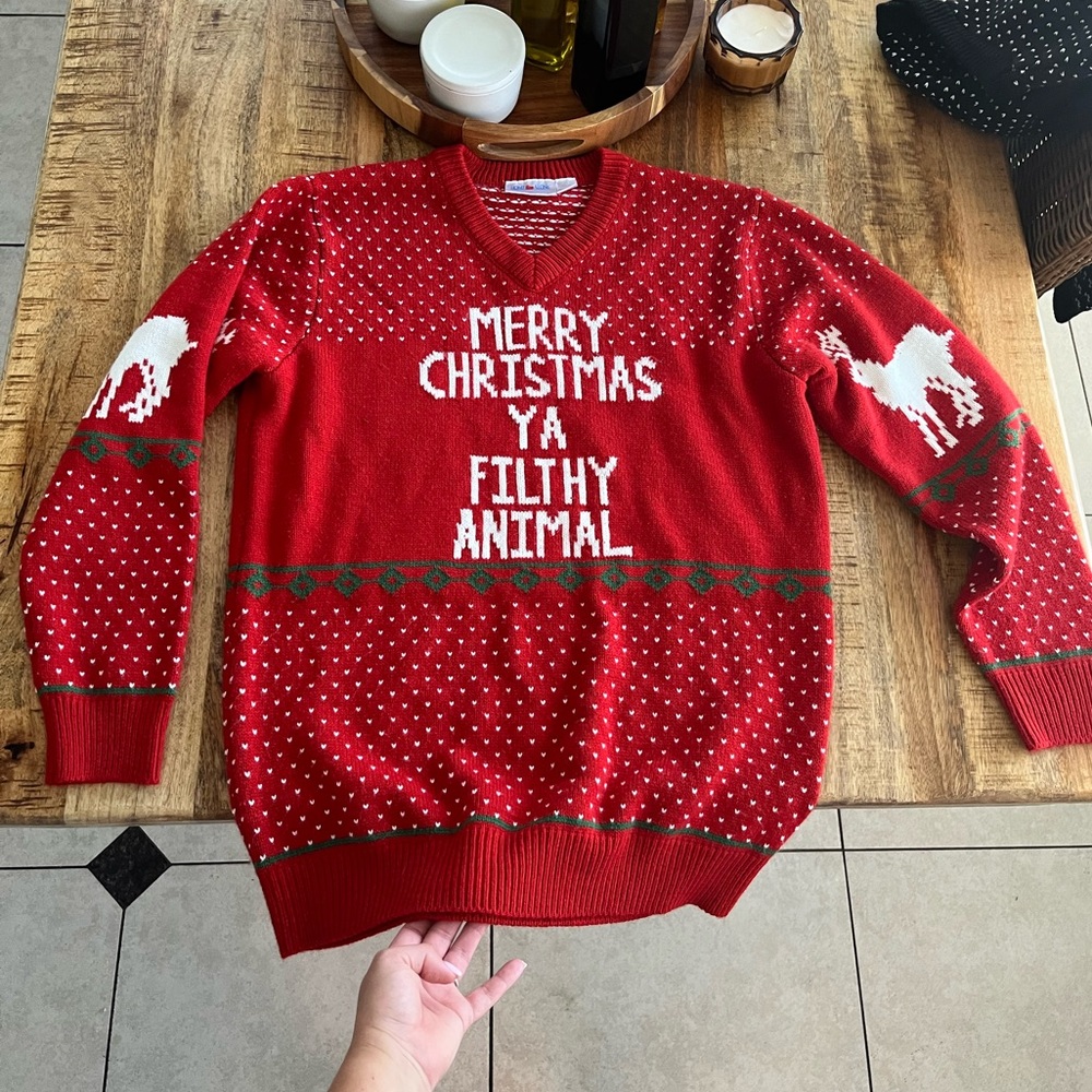 Womens home alone crewneck Christmas sweater